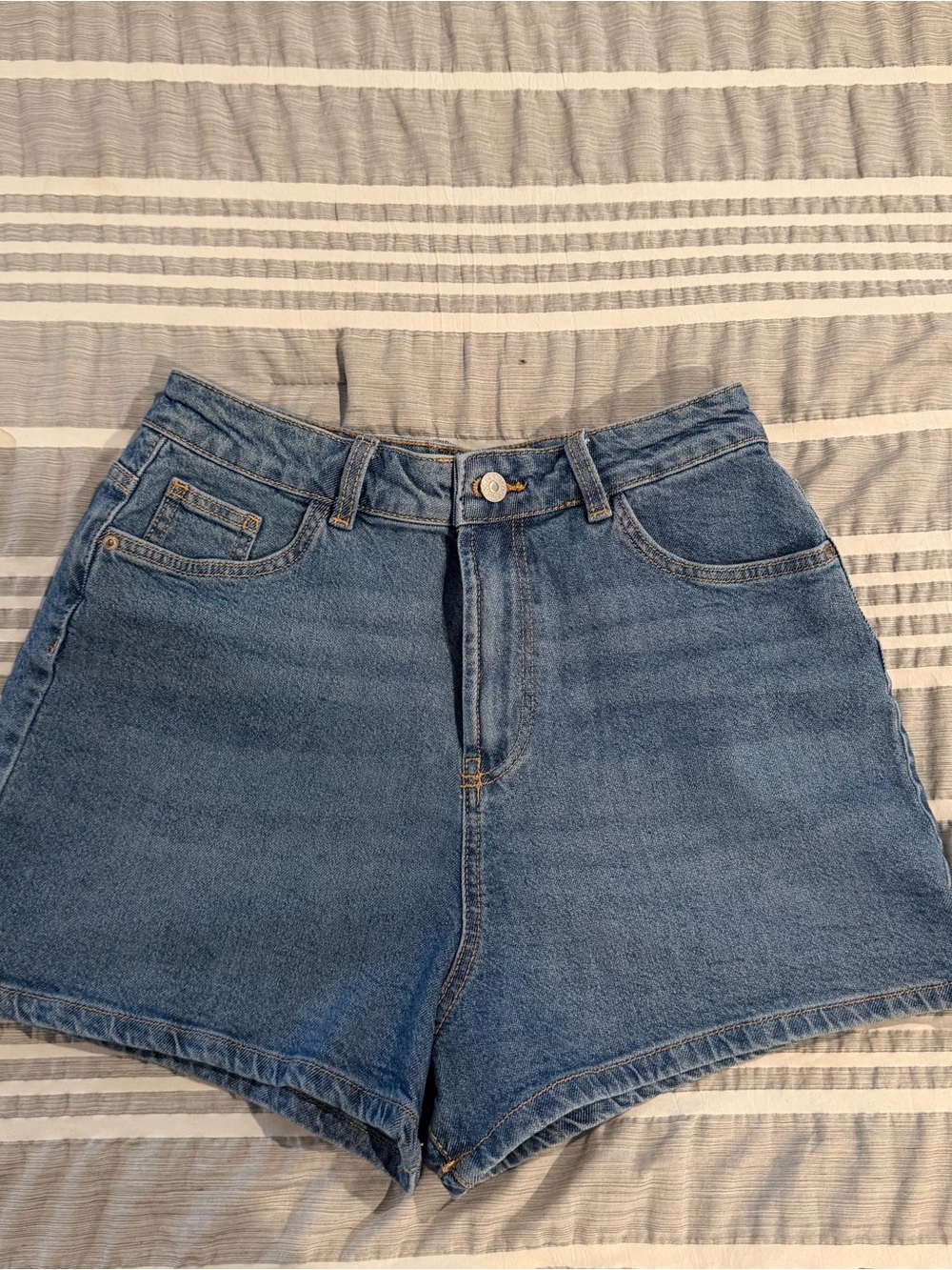 Primark Mid-High Waist Blue Denim Shorts
